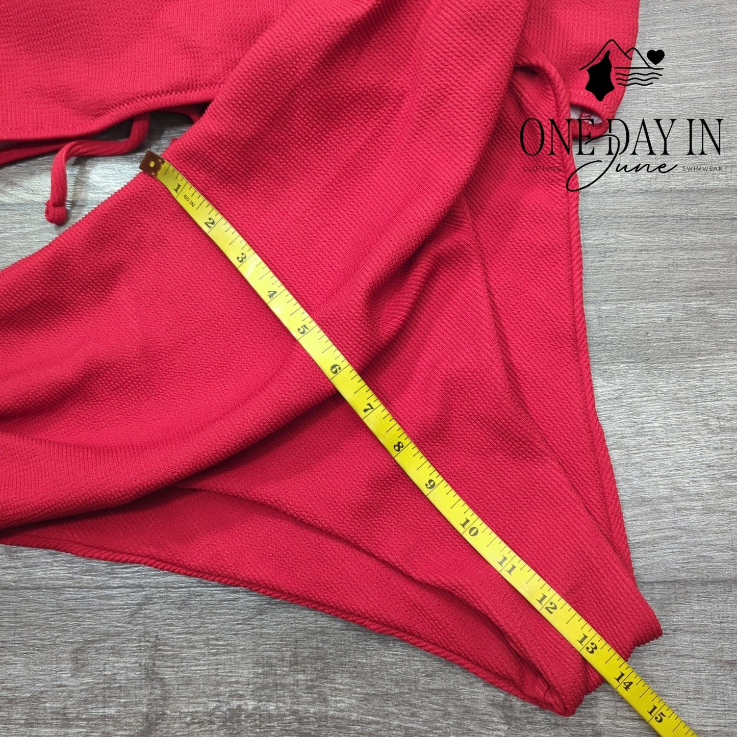 Zaful High Waist Scallop Ribbed Bikini Swimsuit Size XL