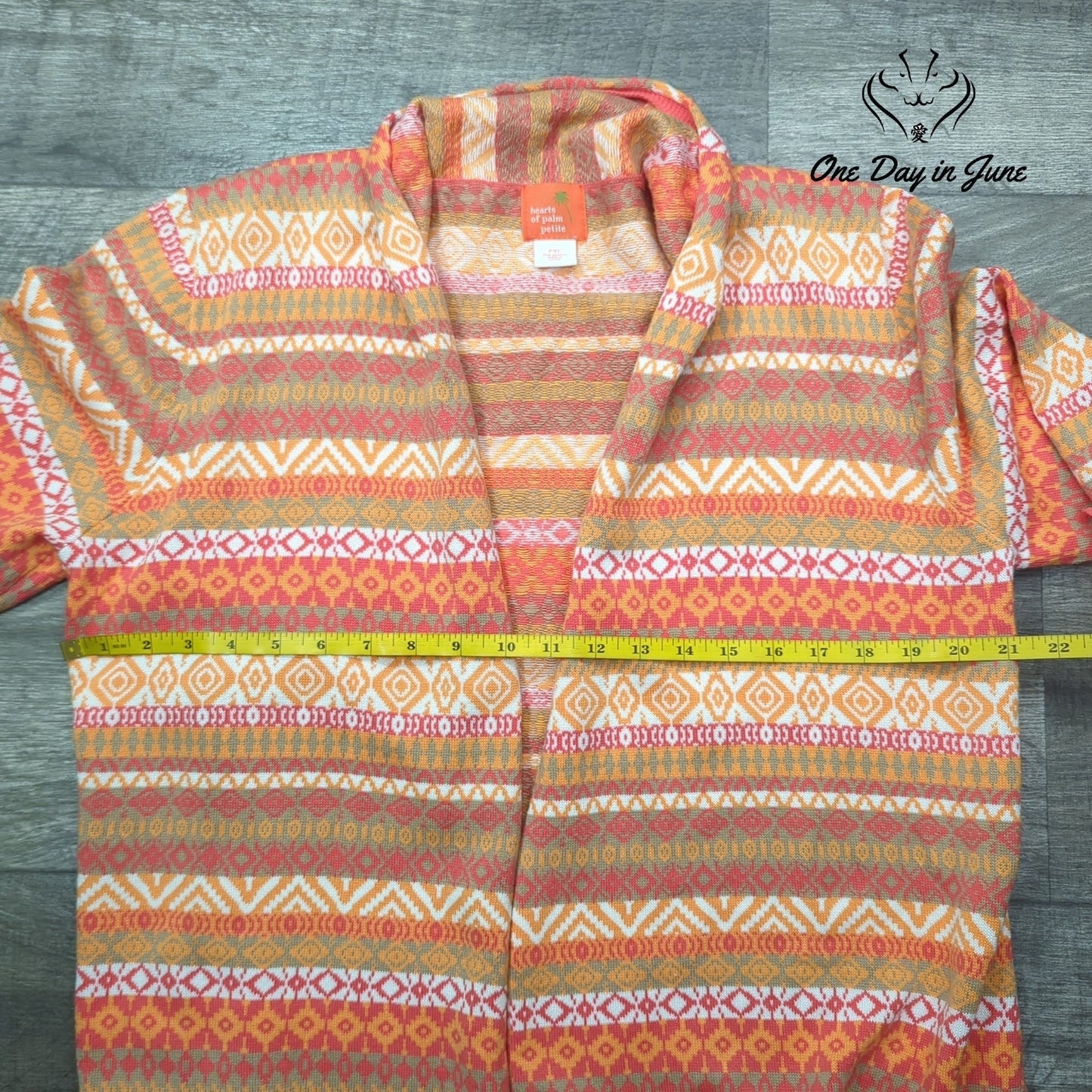 Hearts of Palm Petite Tangerine Dream Cardigan Sweater Size PXL