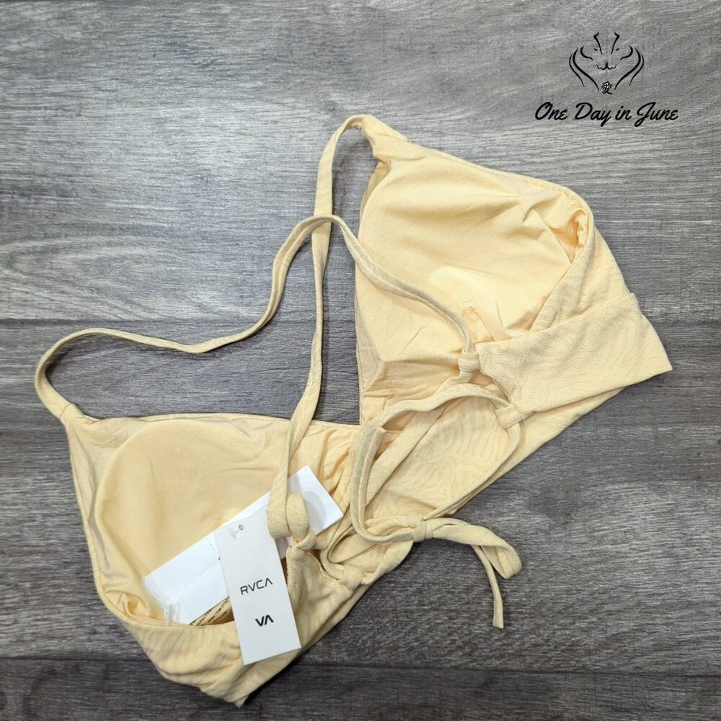 RVCA Run Wild Crossback Bikini Top Size L
