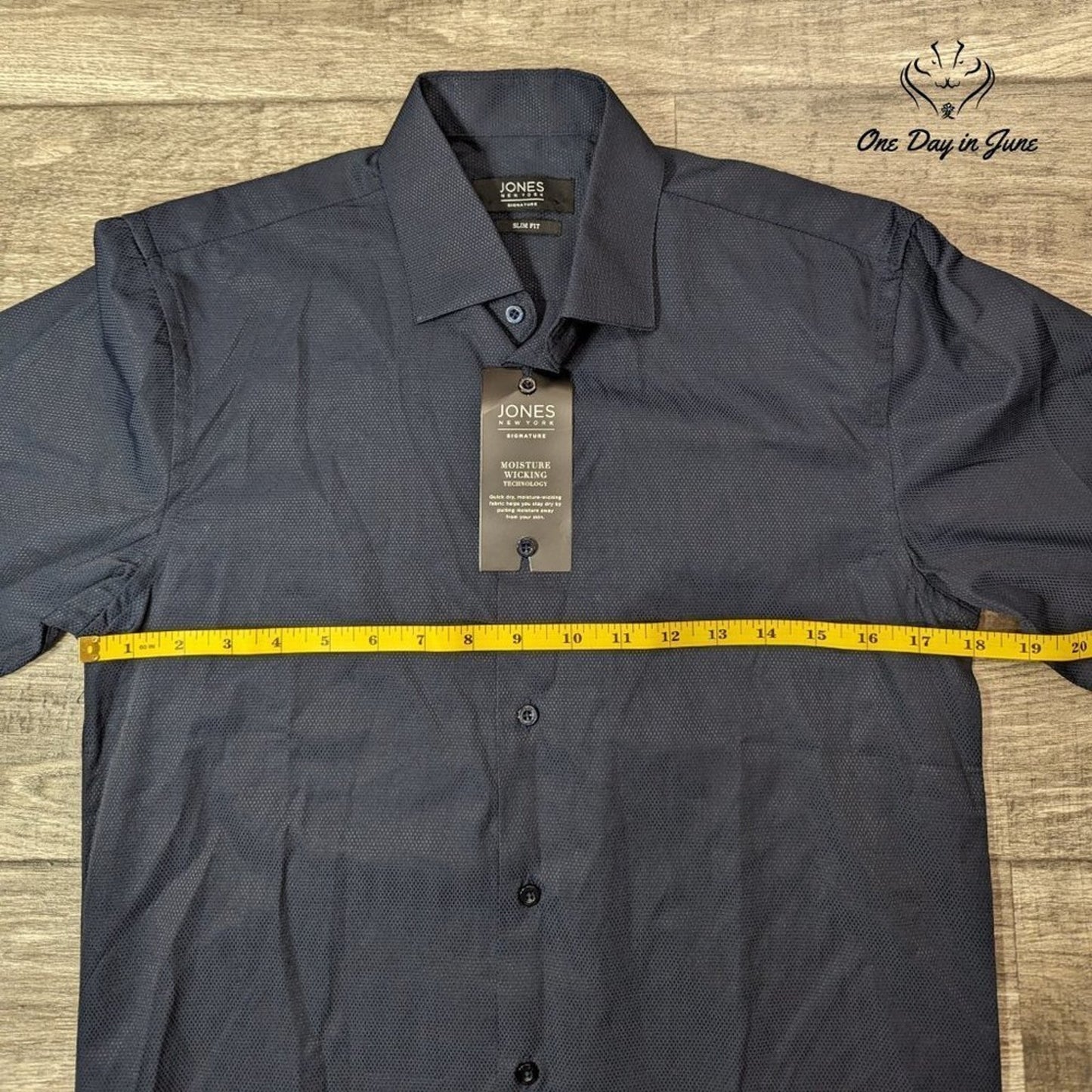 Jones New York Signature Slim Fit Button Down Shirt Size S