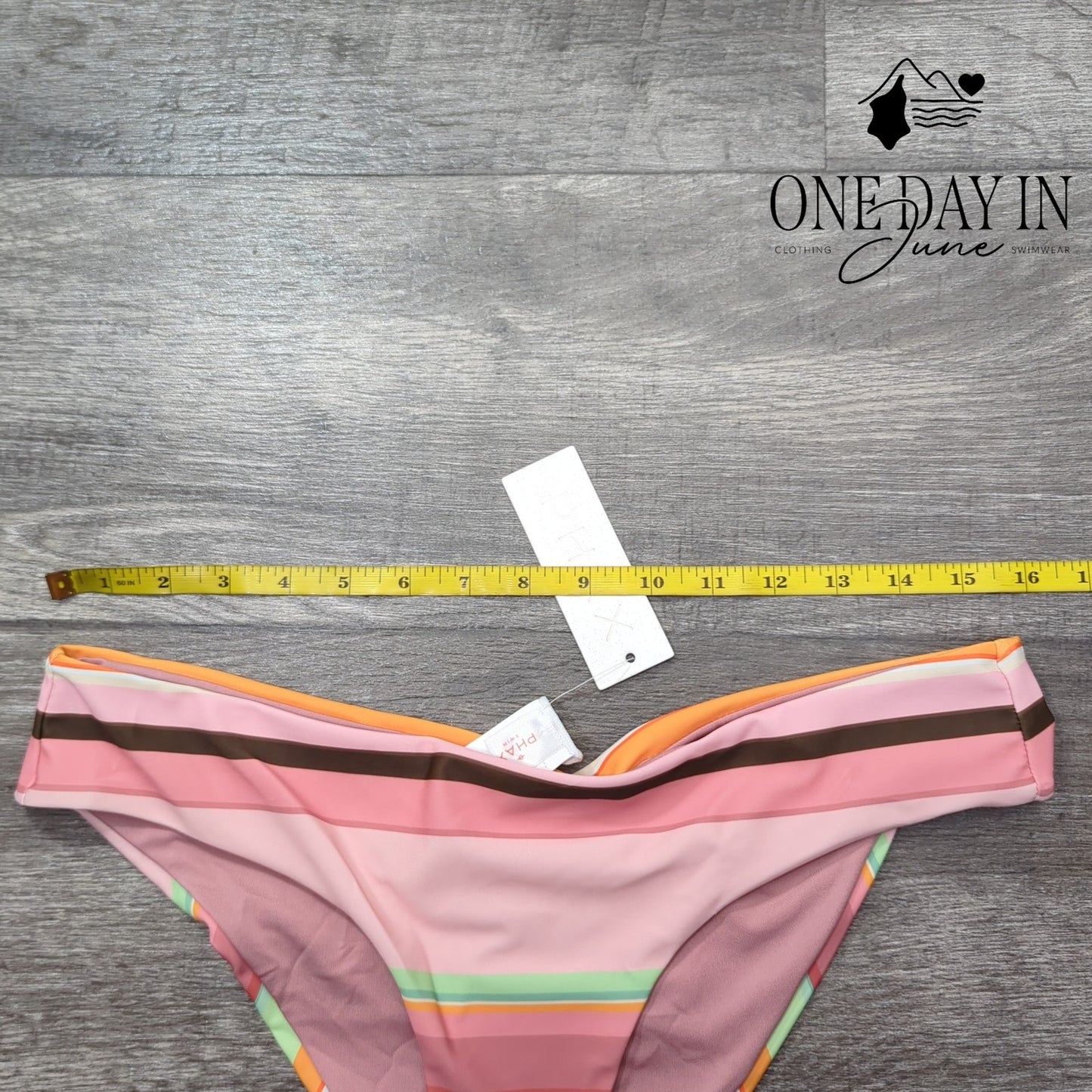 Phax Striped Cheeky Bikini Bottom Size M