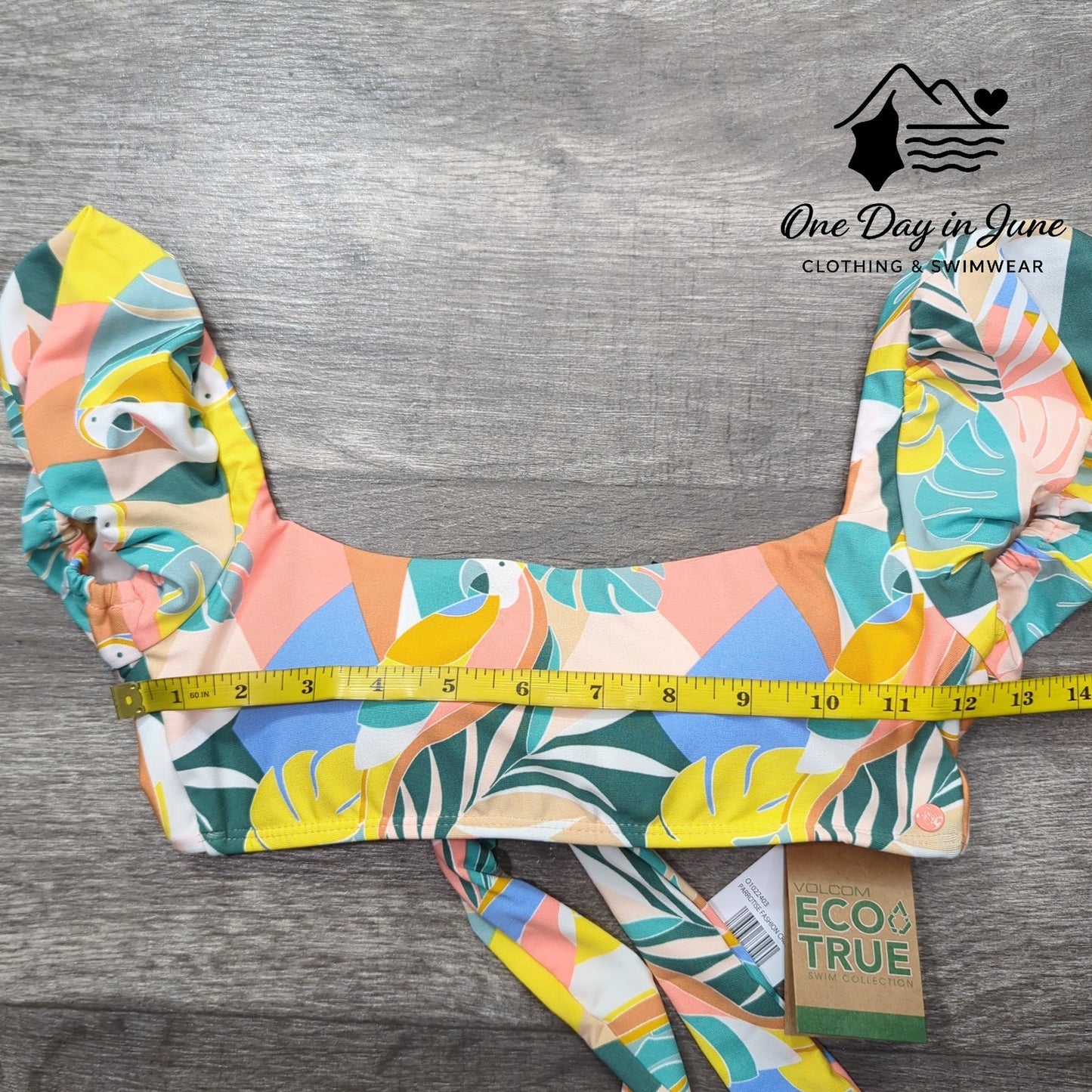 Volcom Tie Back Ruffle Bikini Top Size XS