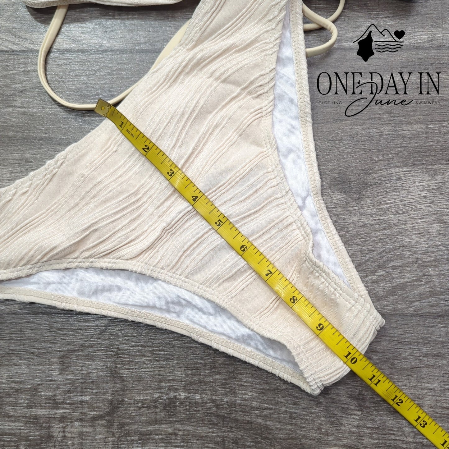 Zaful Textured Bandeau Bikini Swimsuit Size M