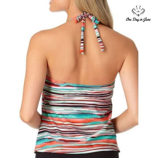 a.n.a Striped Tankini Top Size L