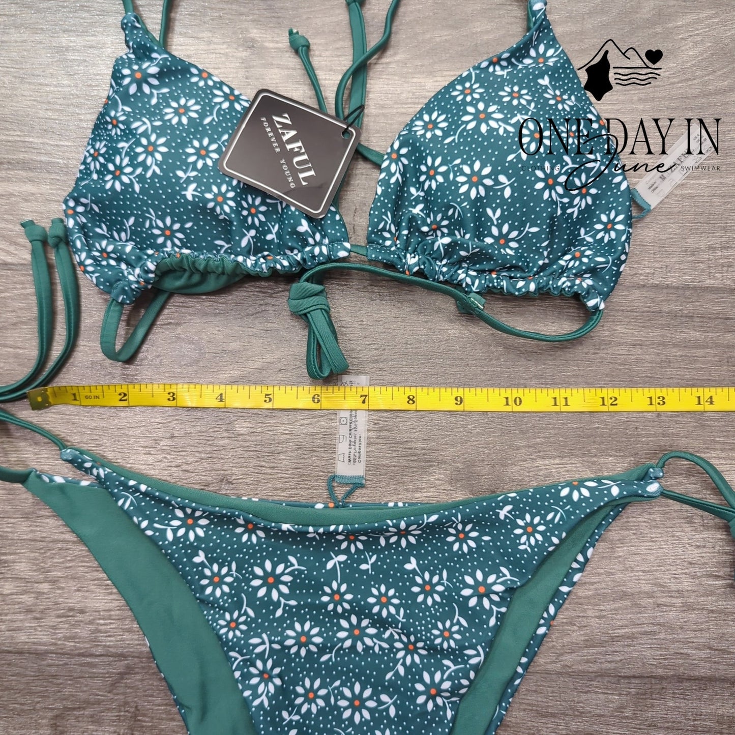 Zaful Triangle Tie Side Bikini Swimsuit Size M