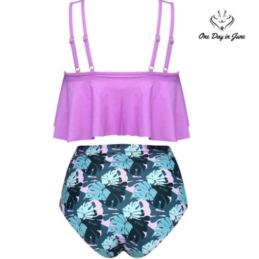 OMKAGI Ruffle High Waist Bikini Size XL