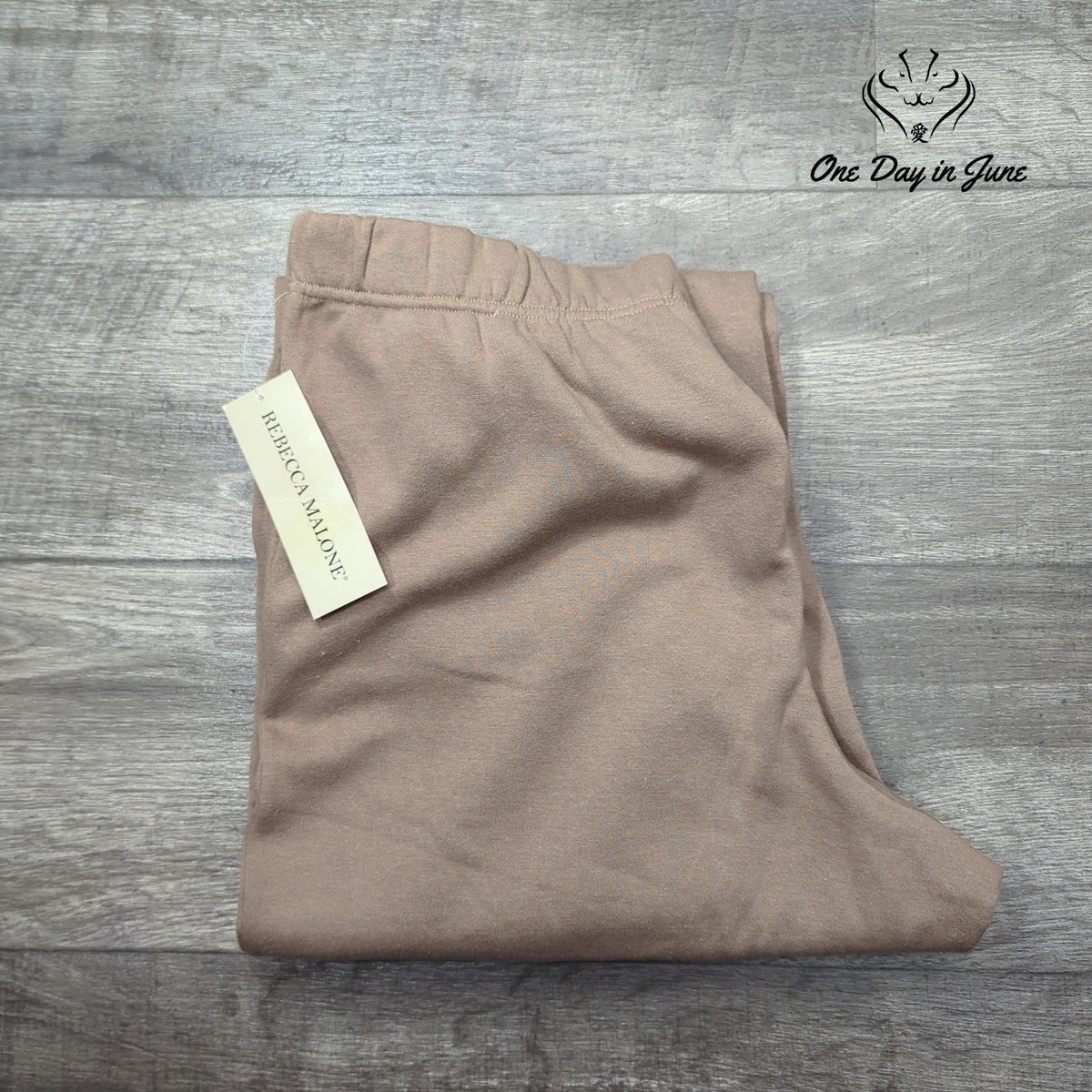 Rebecca Malone Comfort Waist Pull On Sweatpants Pine Bark Brown NWT Size L
