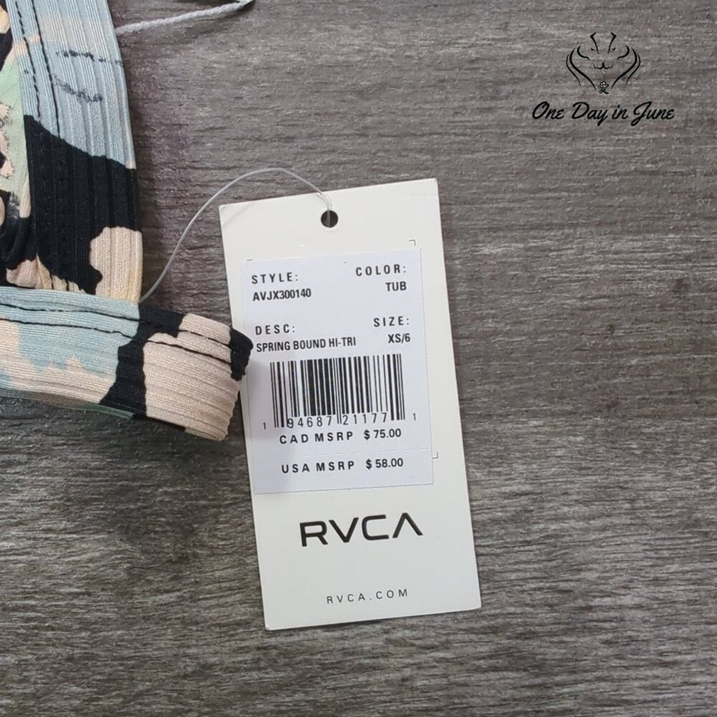 RVCA Spring Bound Hi-Triangle Bikini Top Size XS