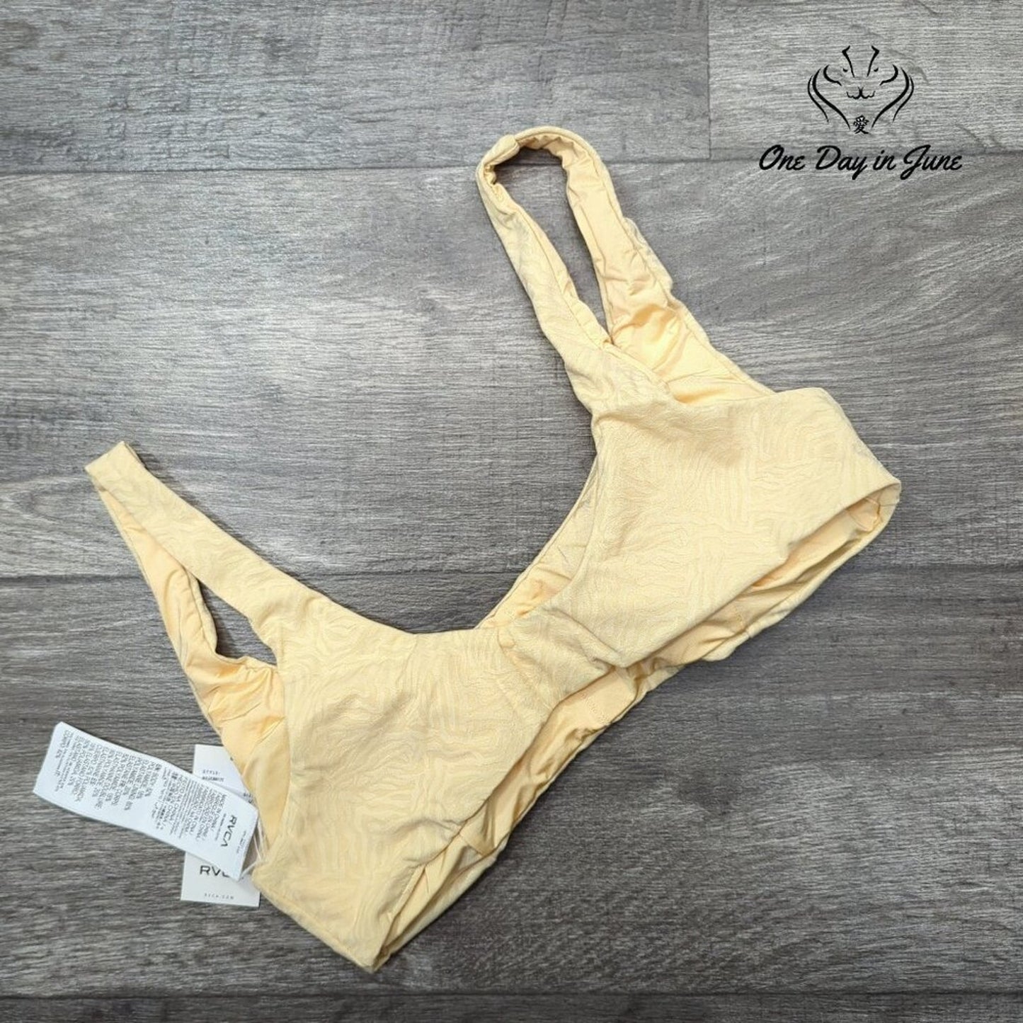 RVCA Run Wild Scoop Neck Bikini Top Size L