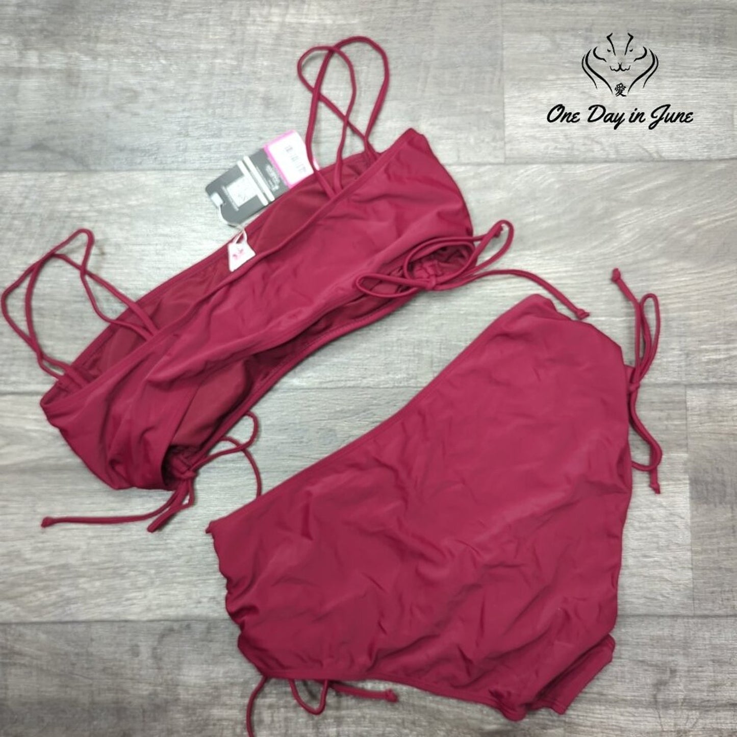 Shekini Drawstring Tube Top Bikini Swimsuit Size XL