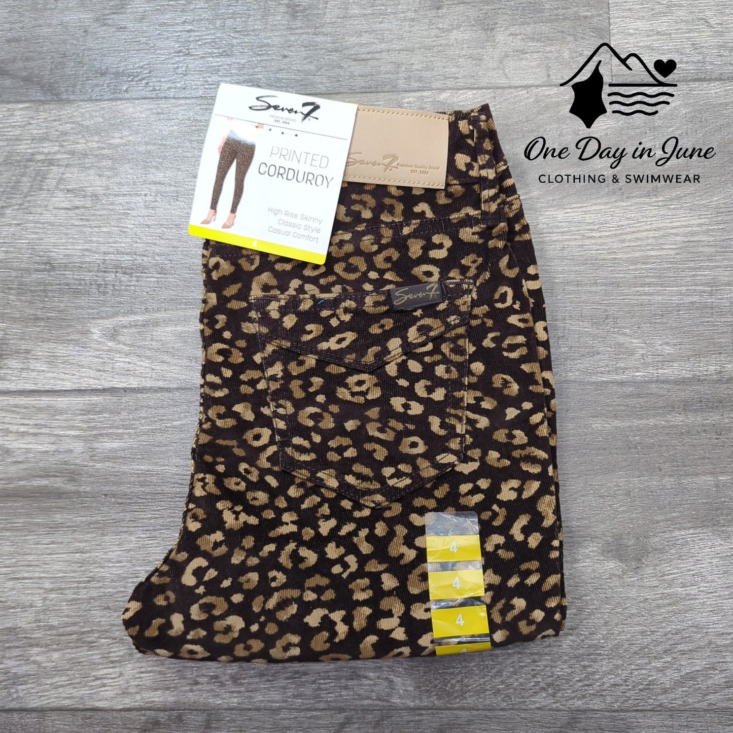 Seven7 Printed Corduroy High Rise Skinny Pants Size 4