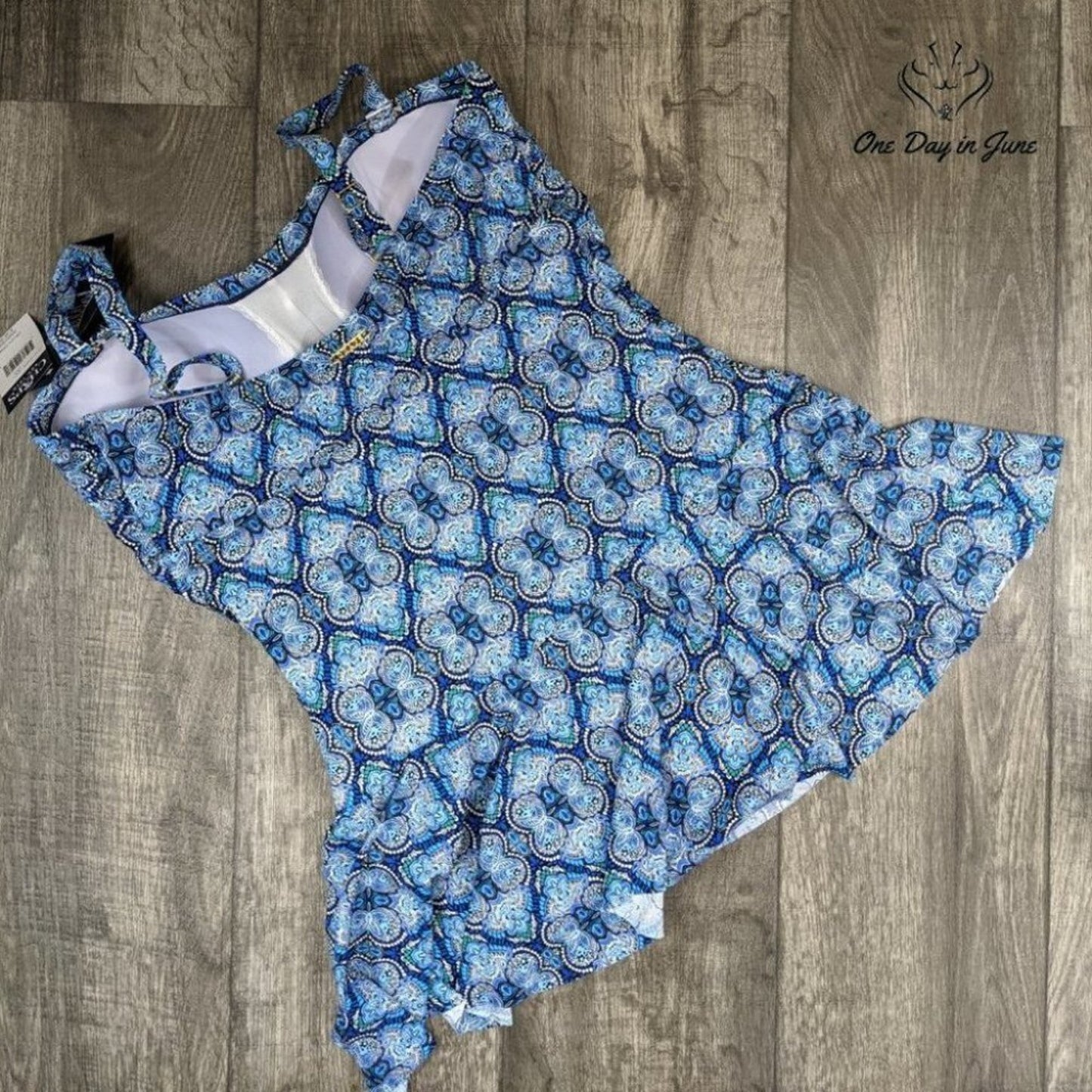 Chaps Skirted Bandeau Mio One Piece Swimsuit Size 16W