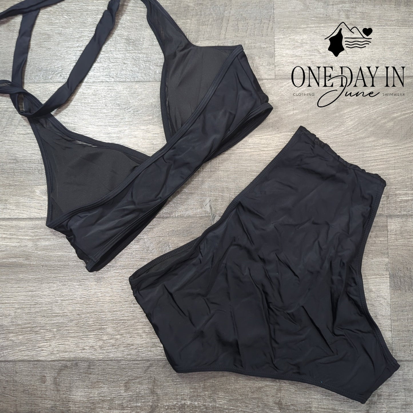 CharmLeaks Halter Mesh Accent Bikini Swimsuit Size L