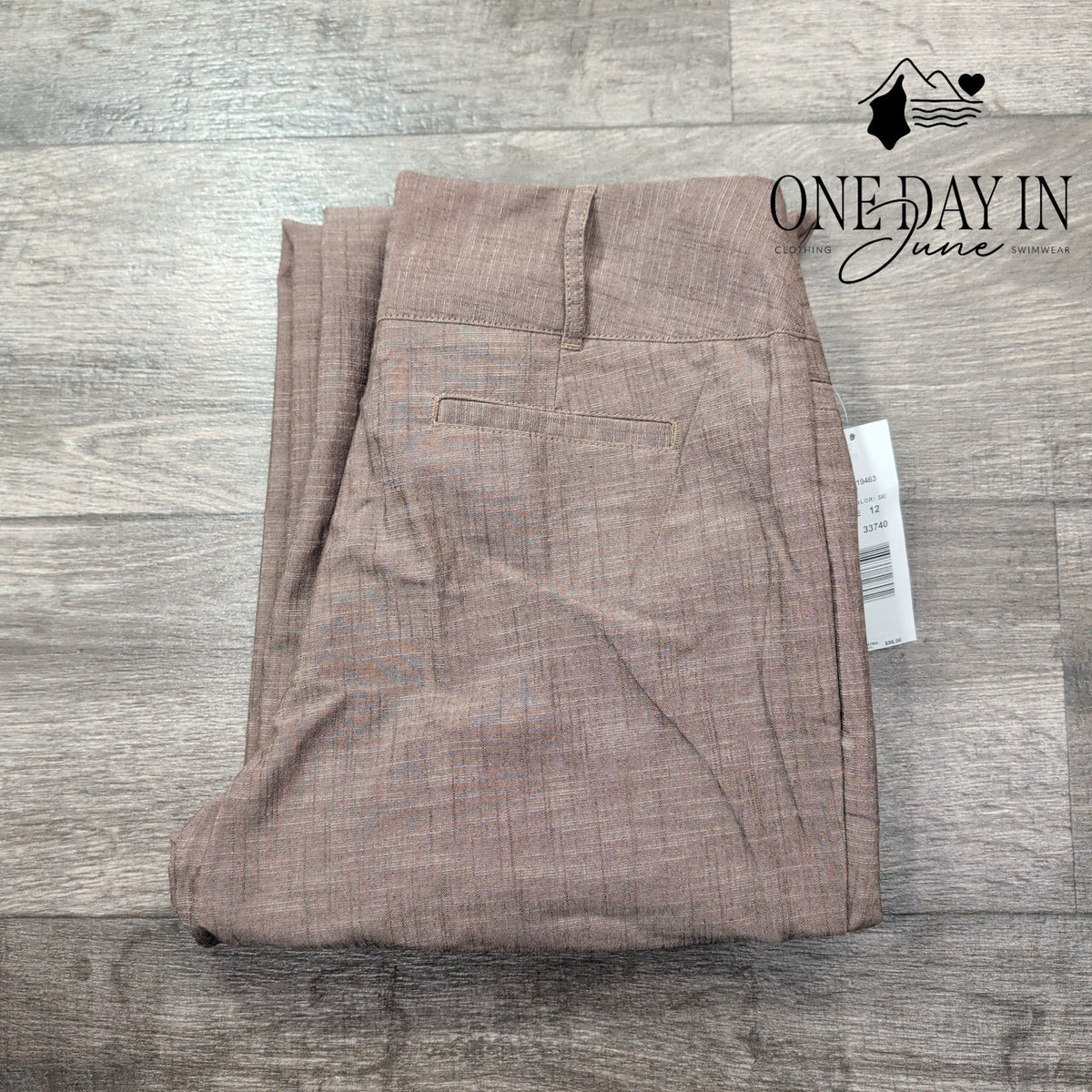 harve' benard Straight Leg Dress Pants Brown Taupe Career Trousers NWT Size 12