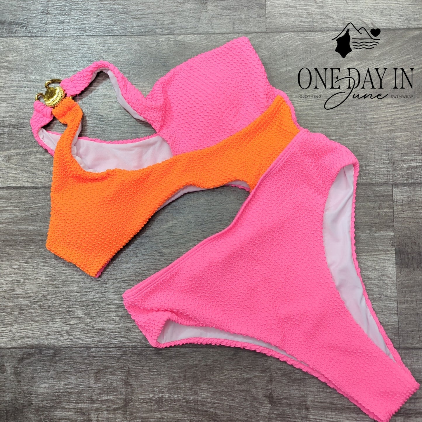 CharmLeaks Smocked Cut Out Cheeky One Piece Swimsuit Size S