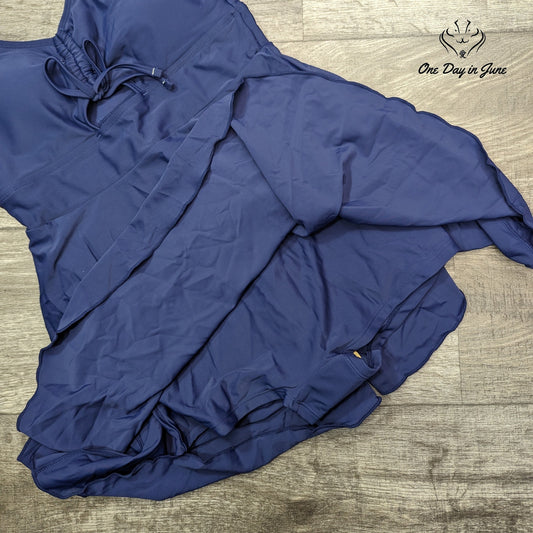 Shekini Skirted One Piece Swimdress Size M