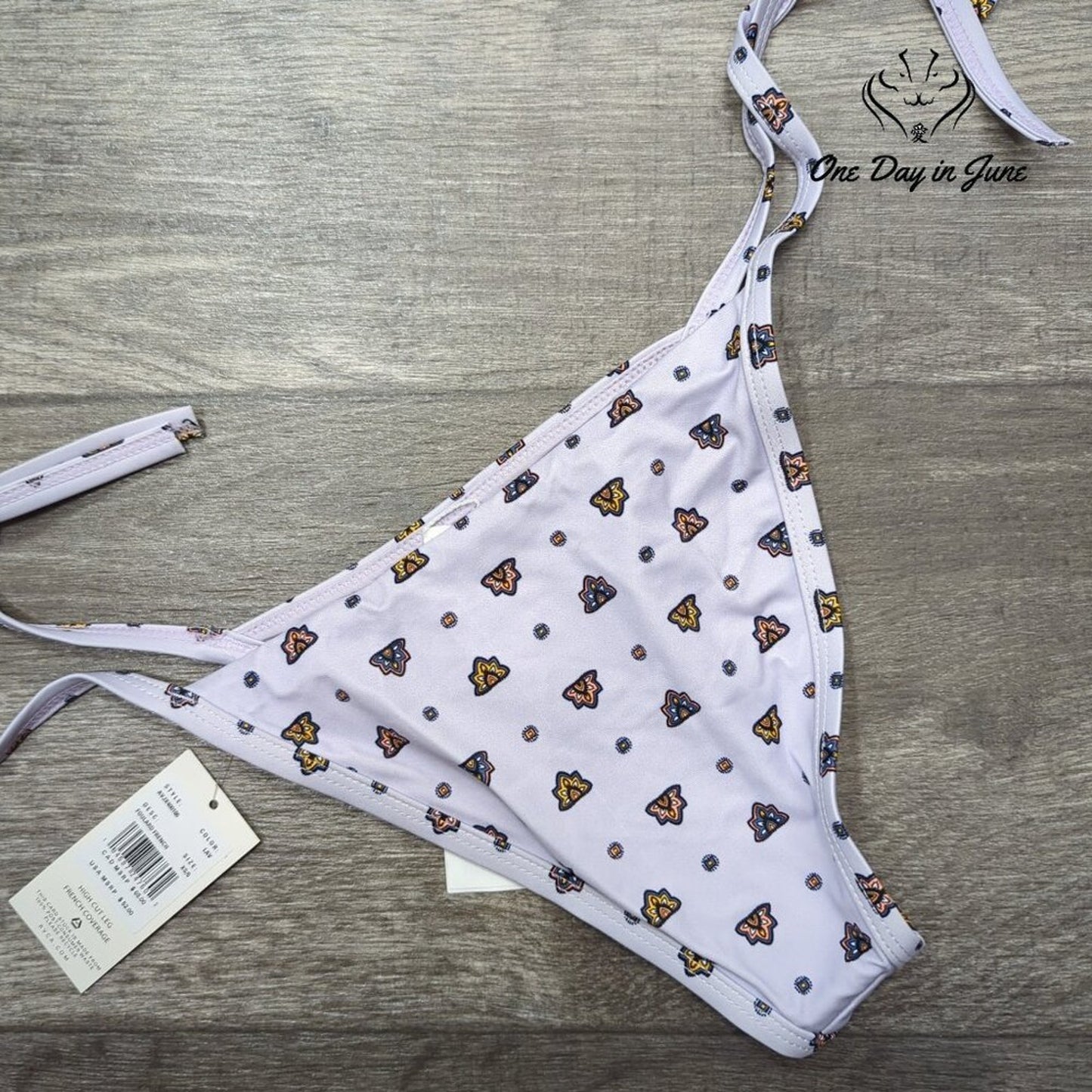 RVCA Foulard French Tie Side Bikini Bottom Size XS