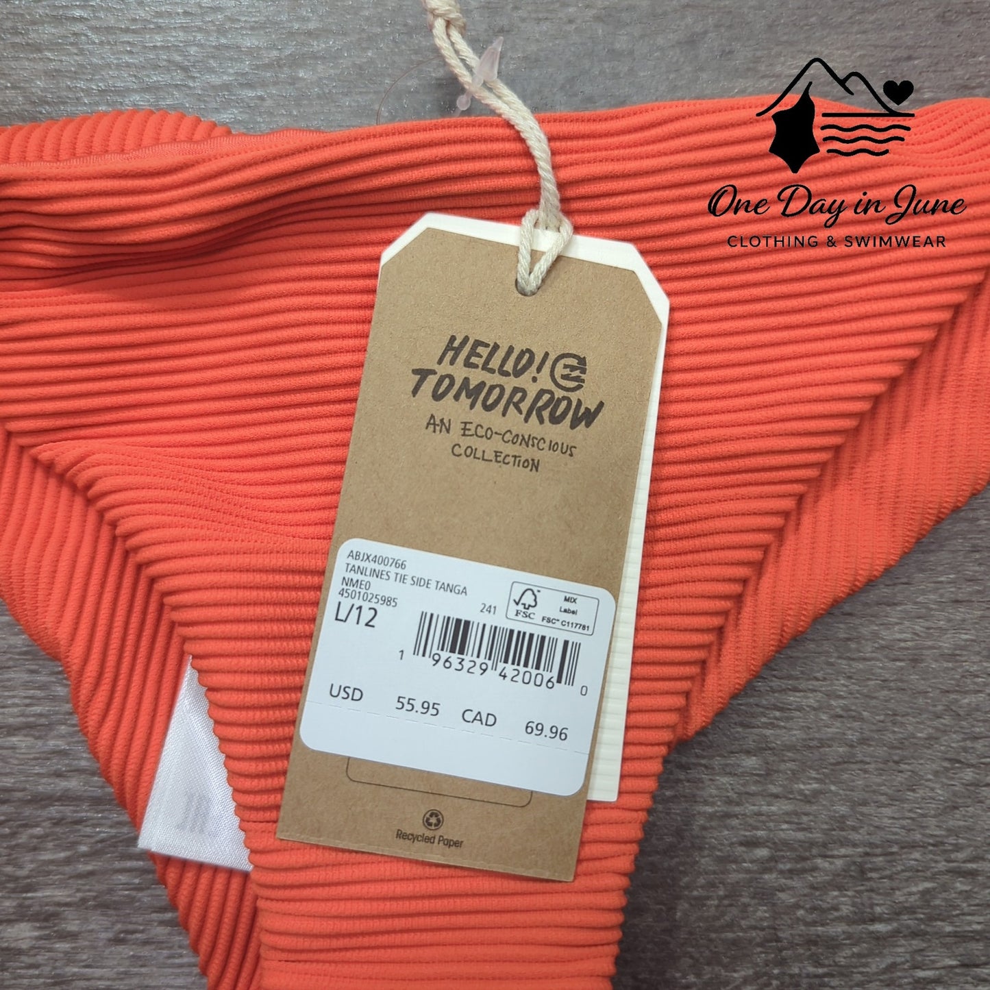 Billabong Tanlines Tide Side Tange Bikini Bottom Size L