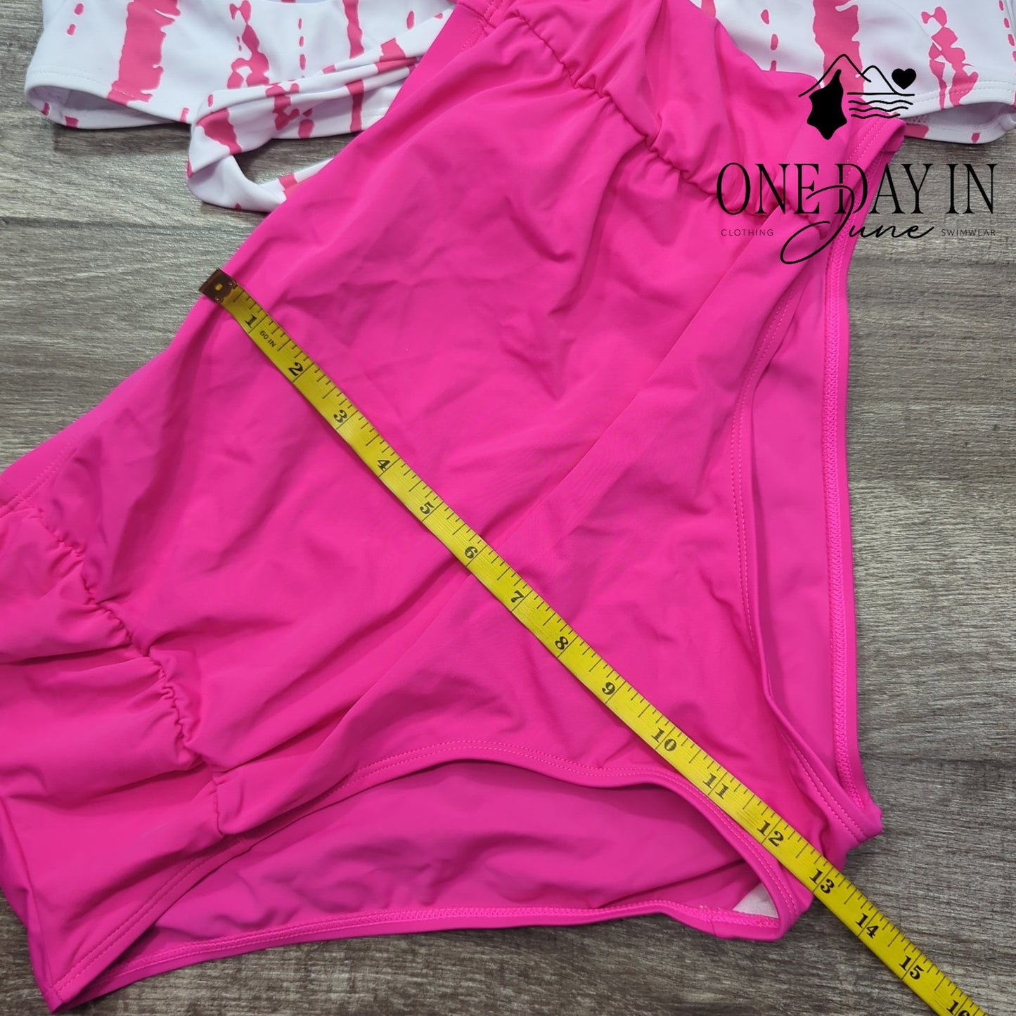 Hanna Nikole Plus Size Molded Cup High Waist 3 Piece Bikini Swimsuit Size 18W