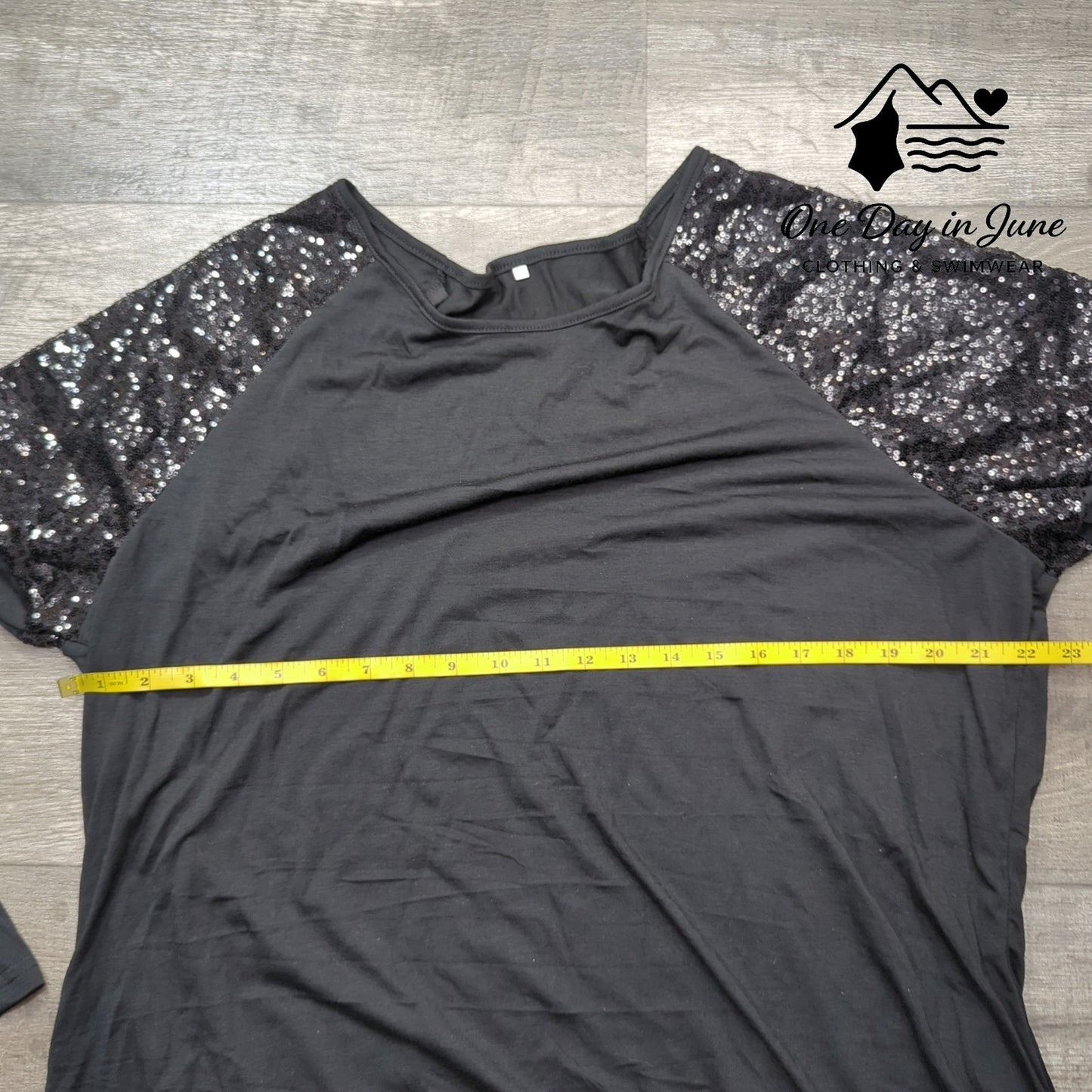 Romwe Sequin Shoulder Long Sleeve Top Size 4XL