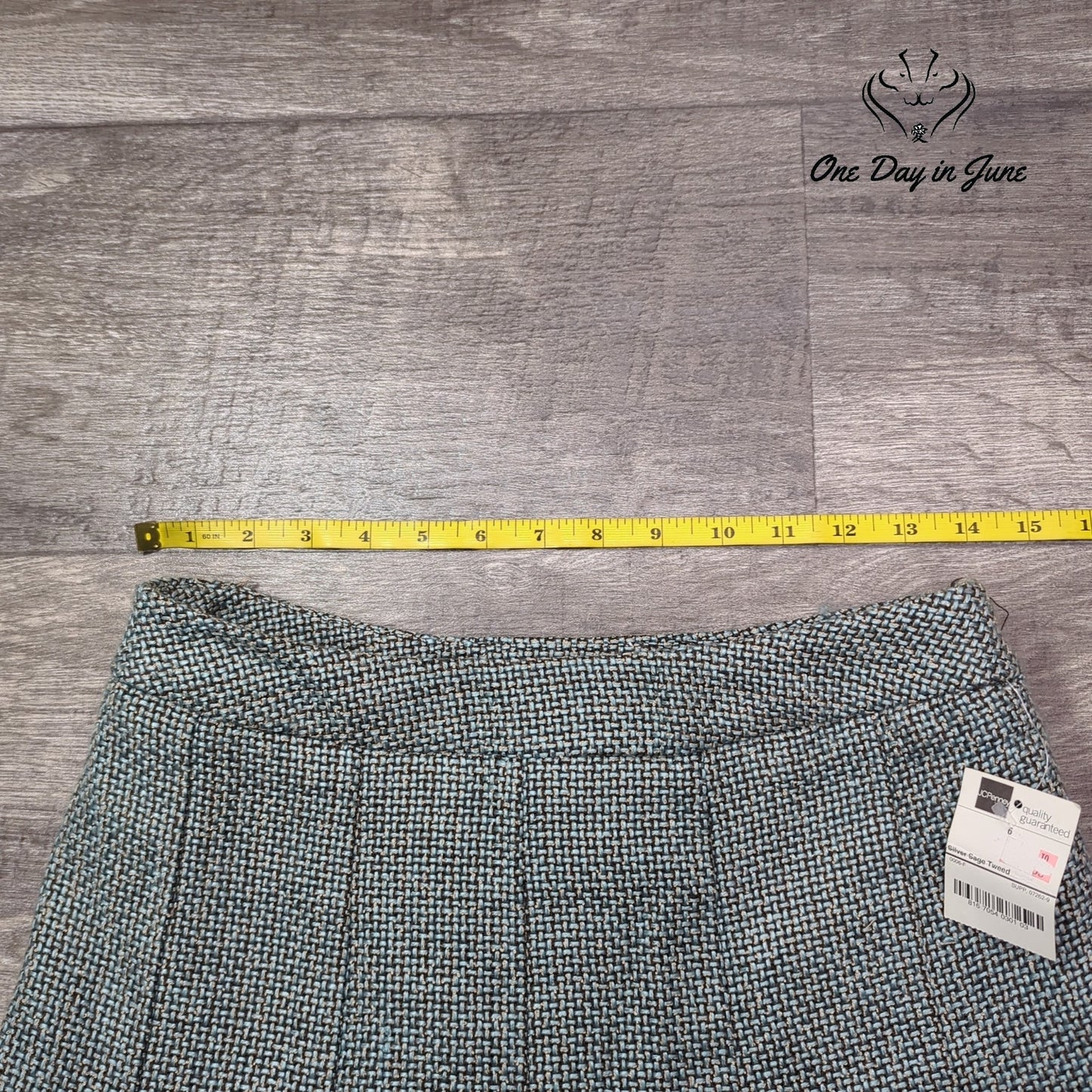 Worthington A Line Silver Sage Tweed Skirt Size 6