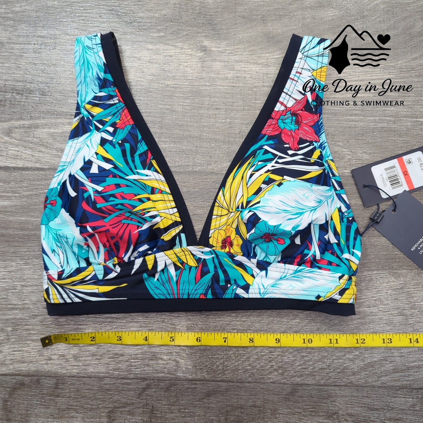Tommy Hilfiger Floral V Neck Bikini Top Size XS