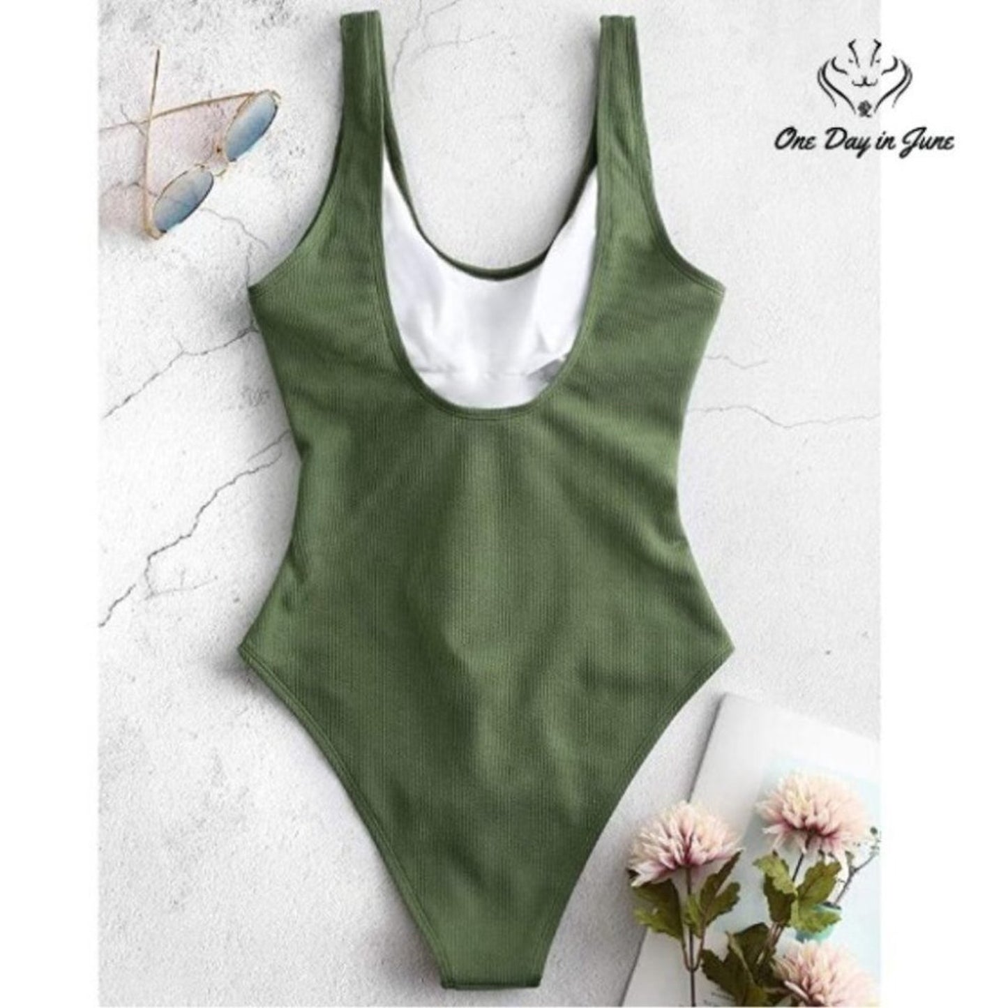 Zaful Tie Knot Ribbed One Piece Size S