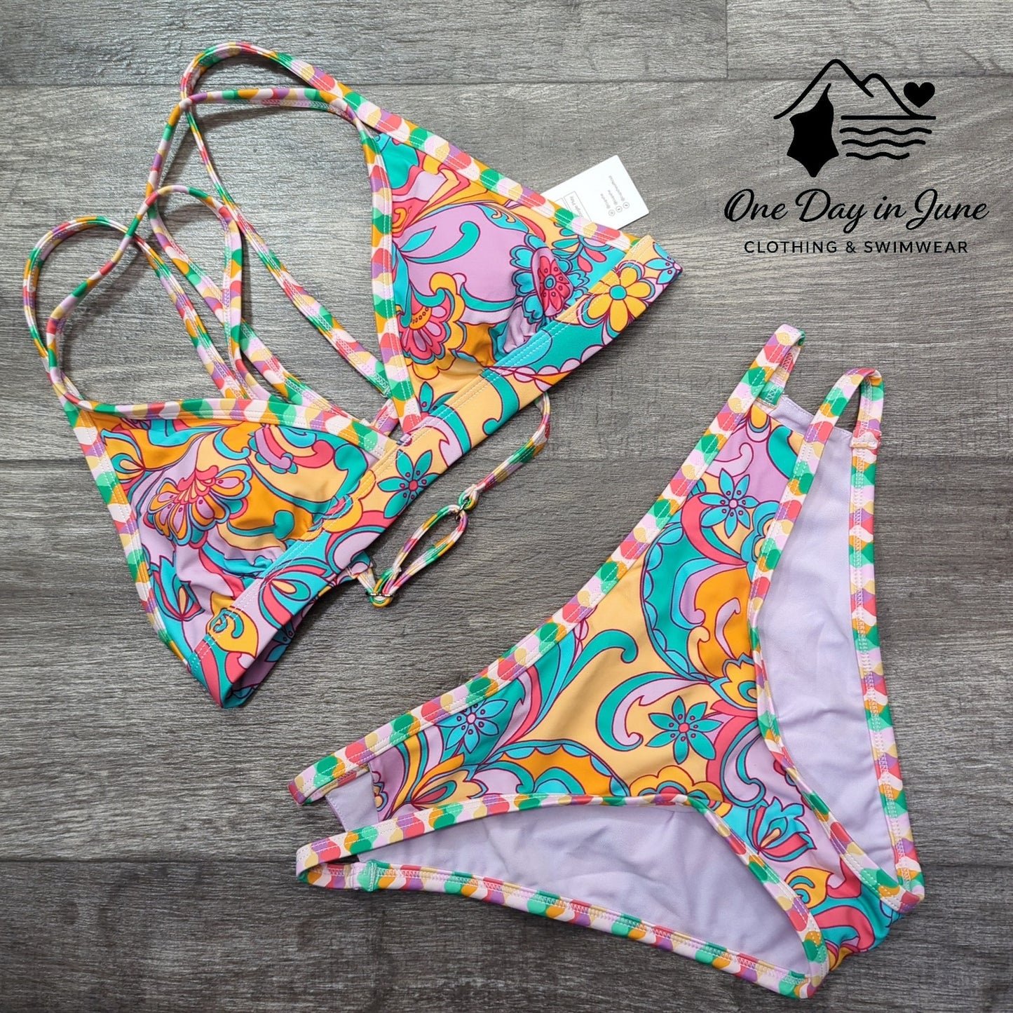 Cupshe Strappy Floral Bikini Swimsuit Size S