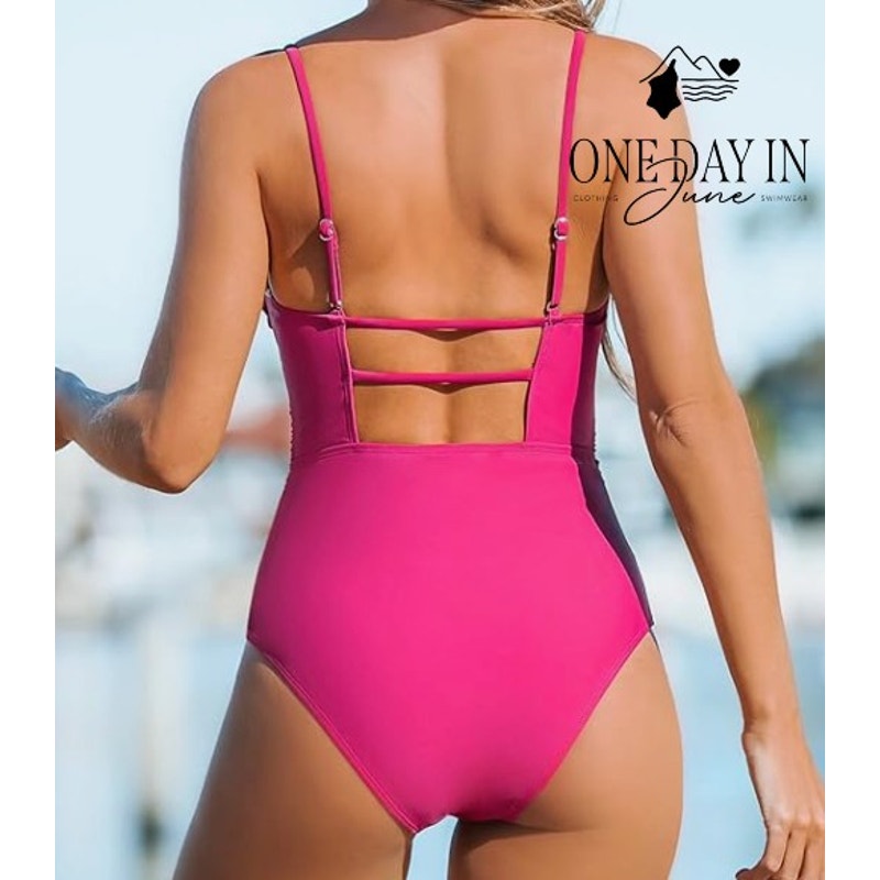 Cupshe Straight Neck Tummy Control One Piece Swimsuit Size S