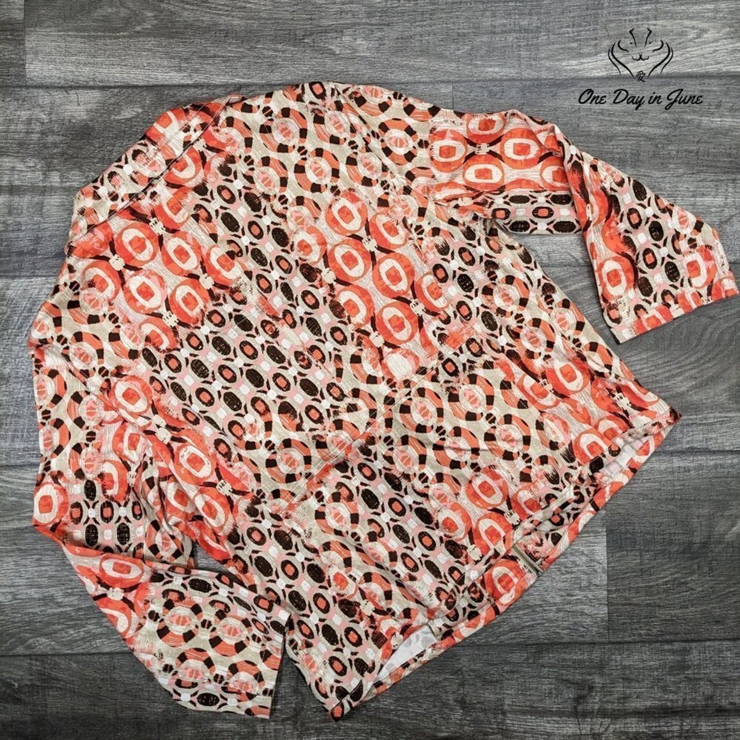 Ruby Rd Abstract Zip Up Jacket Size M