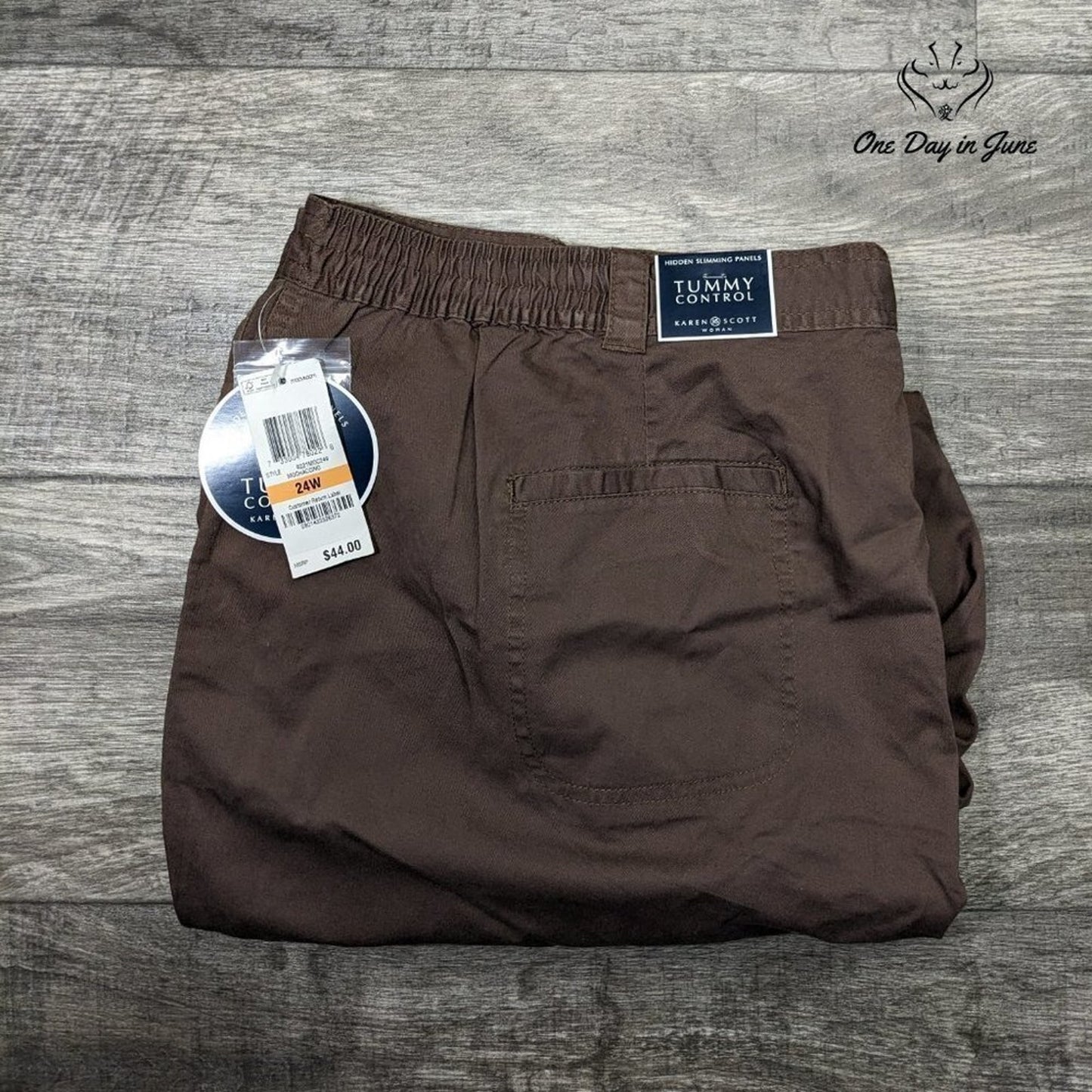 Karen Scott Hidden Slimming Panel Tummy Control Capri Pants Size 24W