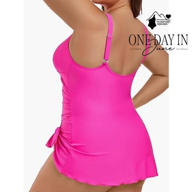 B2Prity Ruched Front One Piece Swimdress Swimsuit Size M
