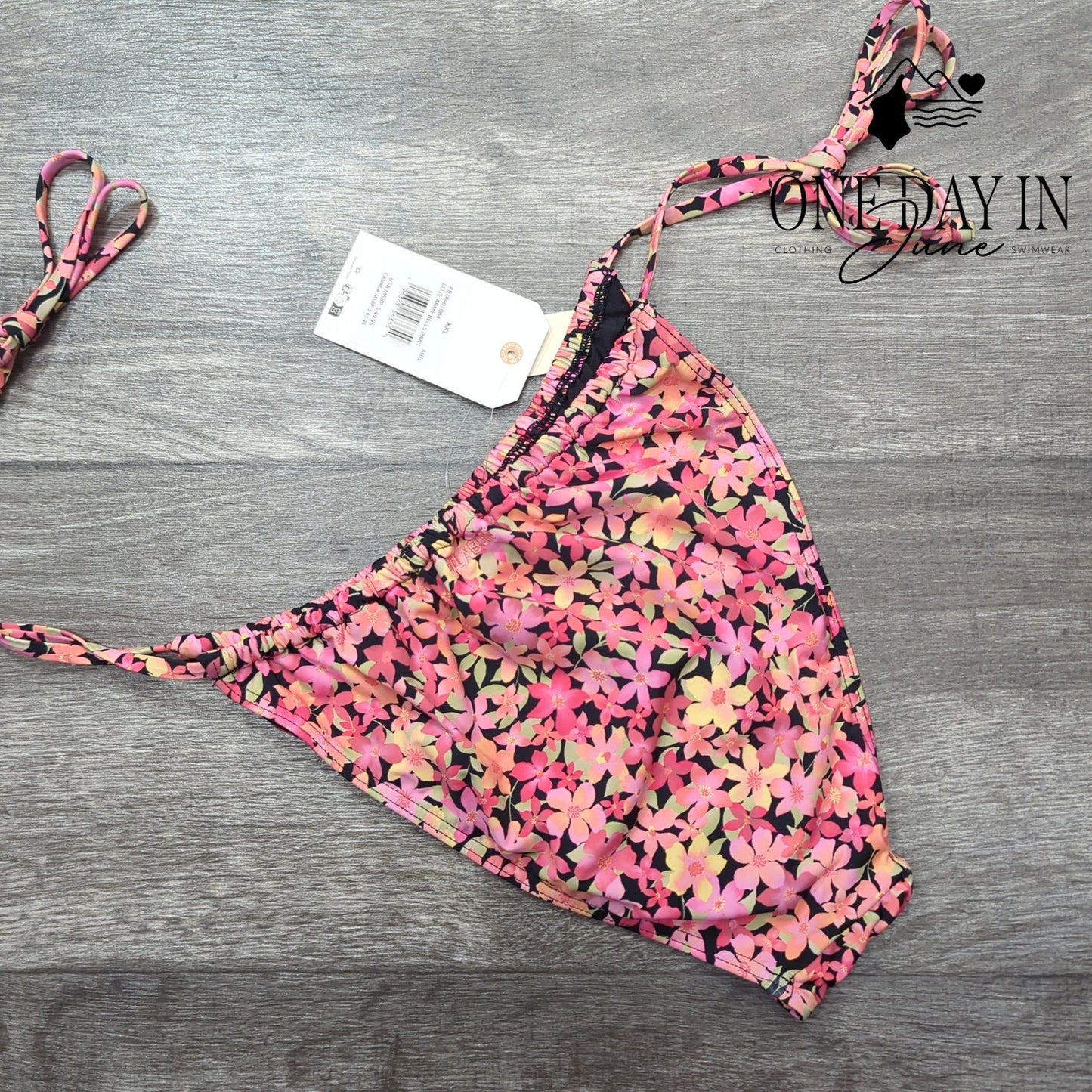 Billabong Love Army Bells Bikini Bottom Floral Tie Side Cheeky Swim NWT Size XXL