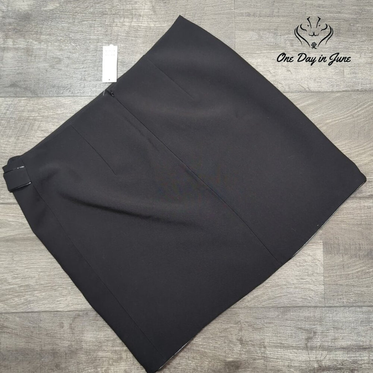White House Black Market Faux Wrap Boot Skirt Black NWT Size 12