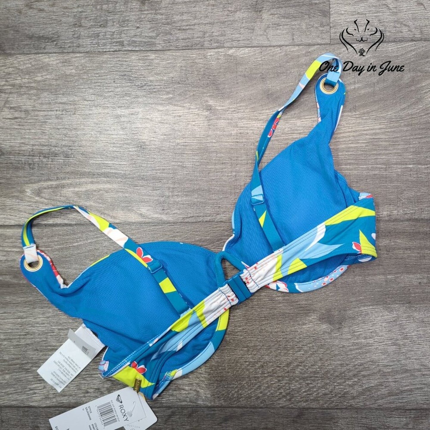 Roxy She Just Shines Underwire D Cup Bikini Top Size M