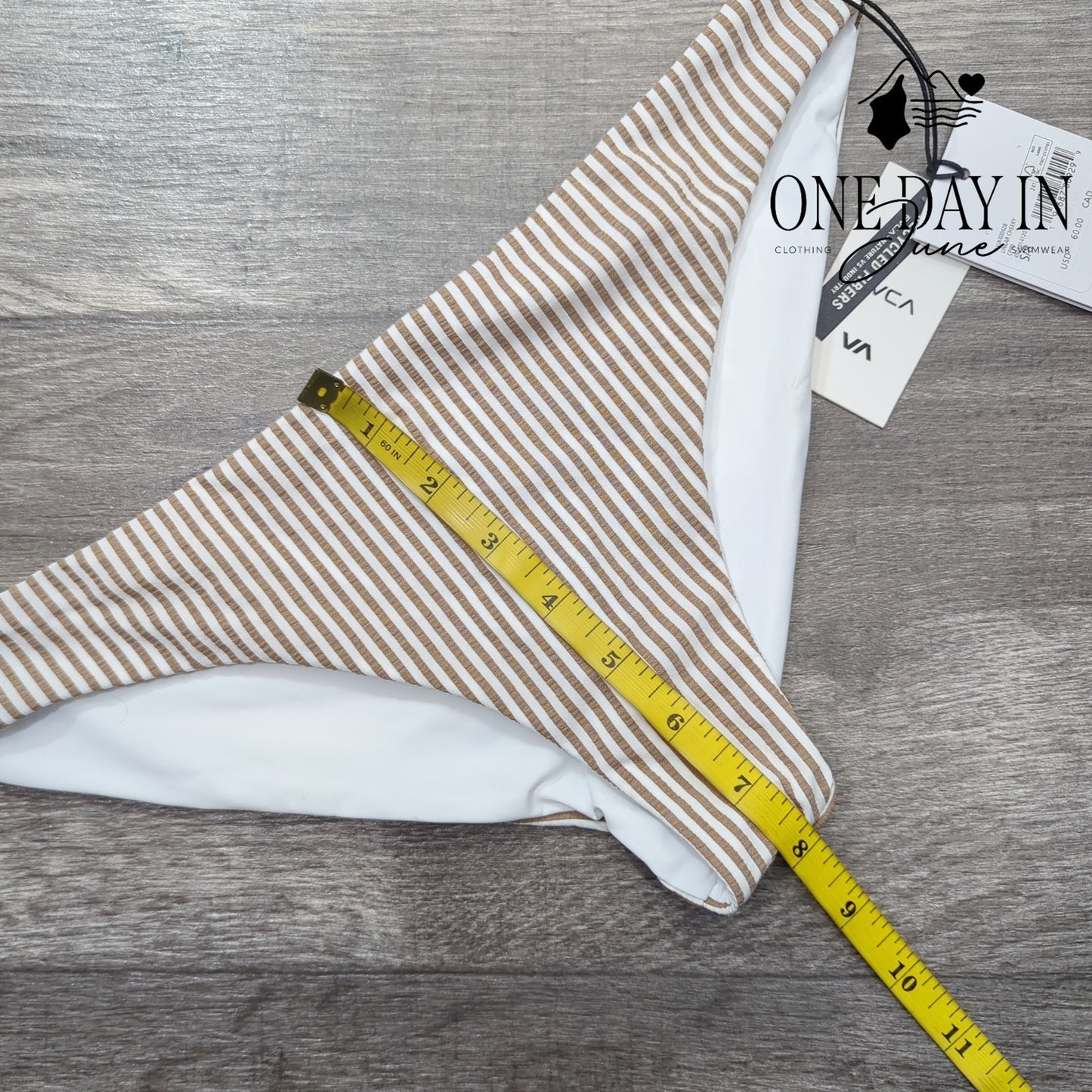 RVCA Striped Textured Bikini Bottom Size S
