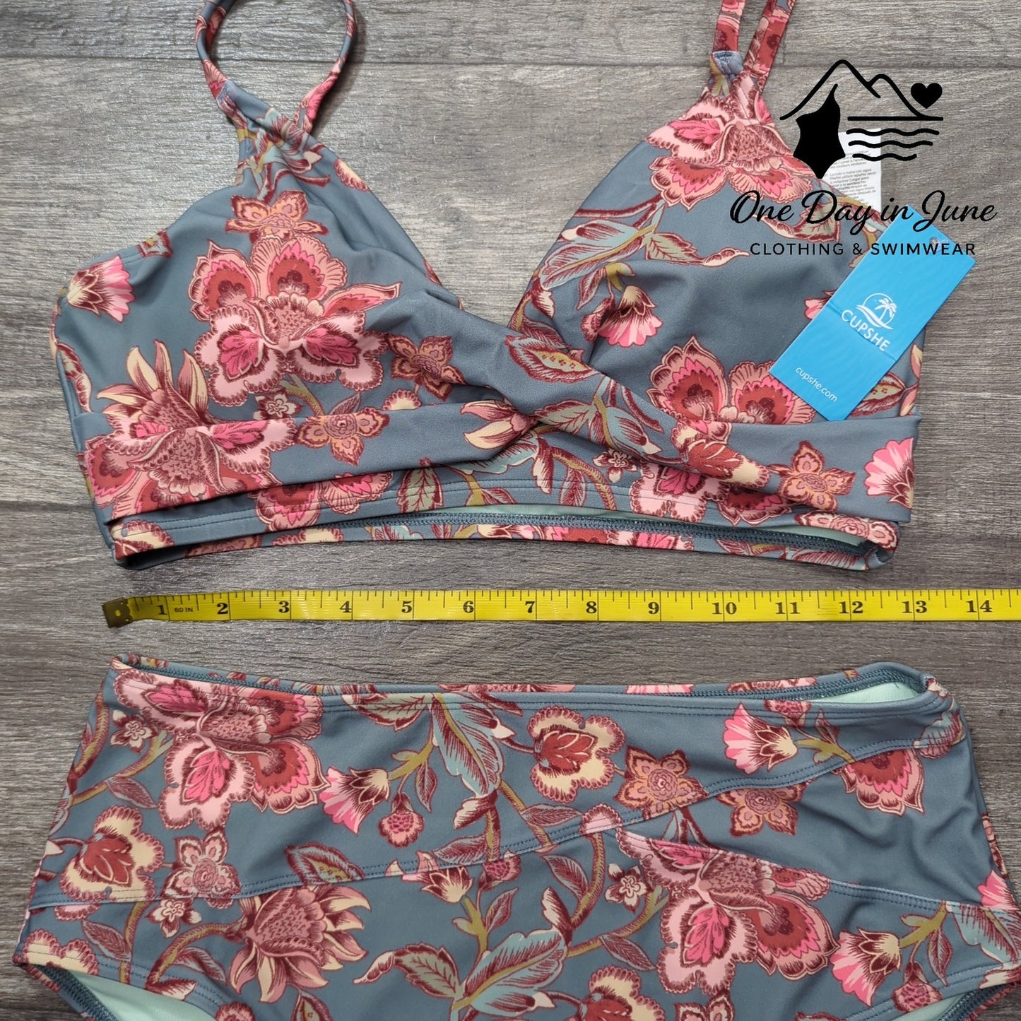 Cupshe Cross Front High Waist Bikini Swimsuit Size M