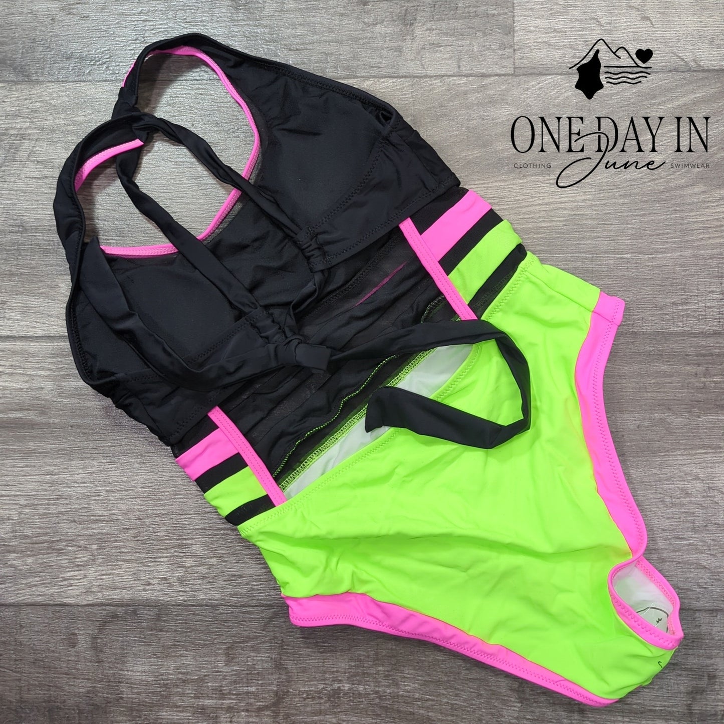 Aleumdr Tie Back One Piece Swimsuit Size S