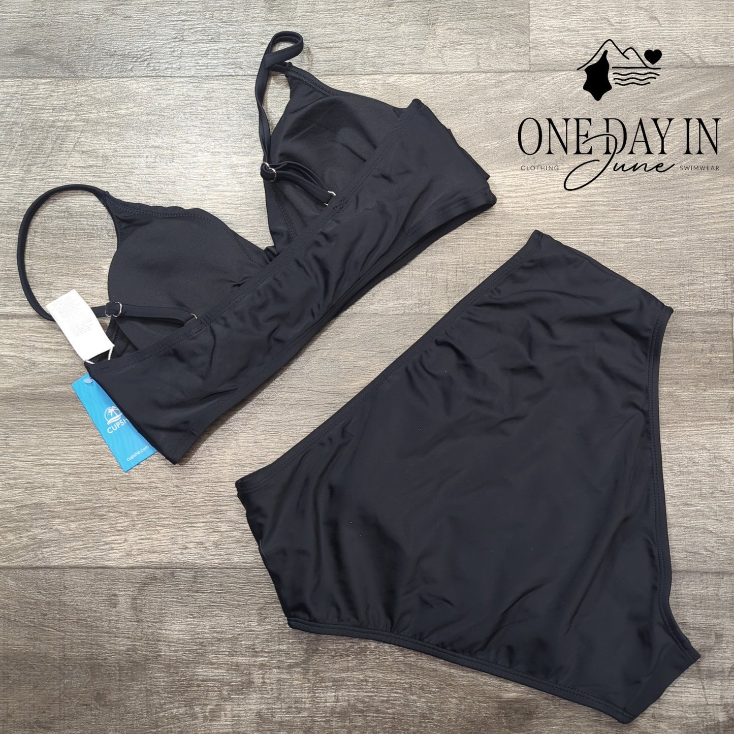 Cupshe Cross Front High Waist Bikini Swimsuit Size M