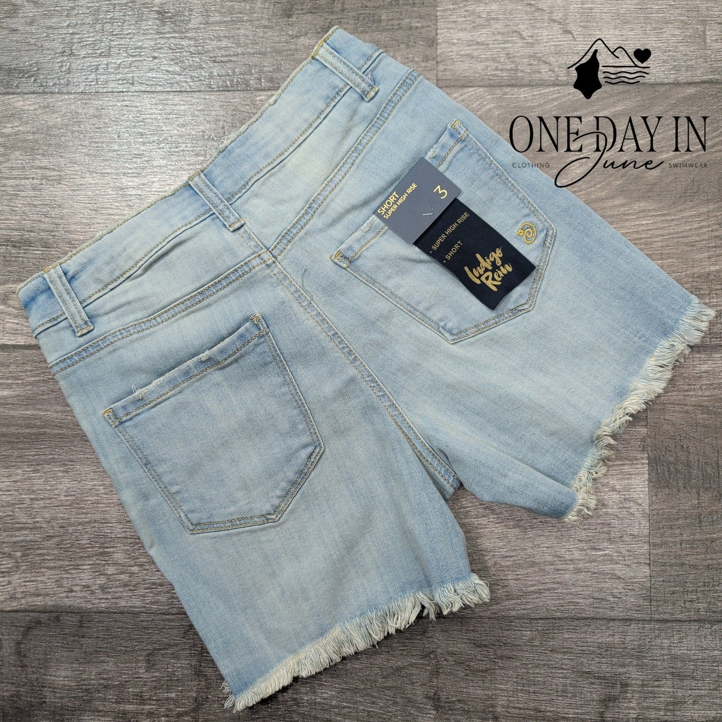 Indigo Rein Juniors Super High Rise Denim Shorts Size 3