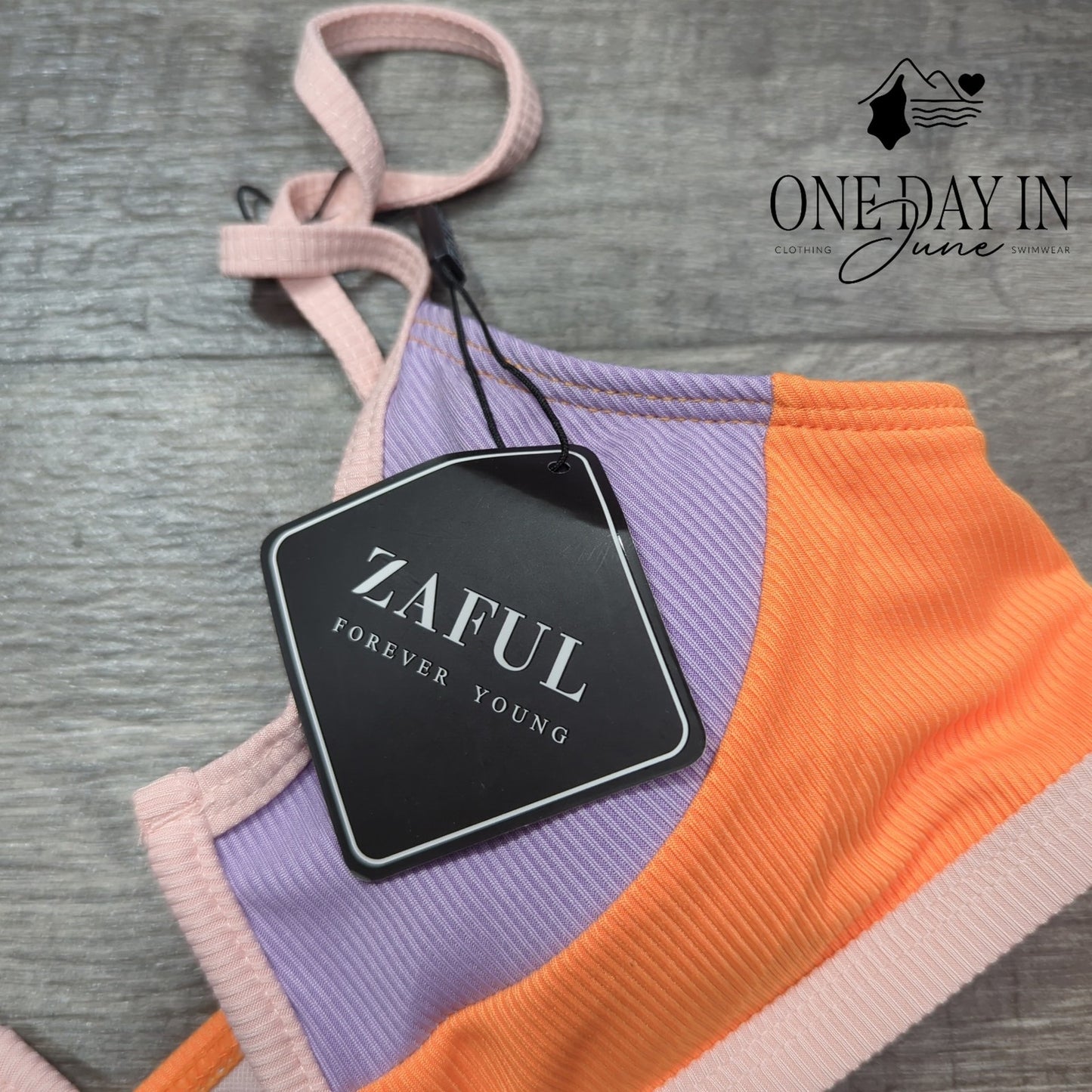 Zaful V Wire Colorblock Bikini Swimsuit Size S