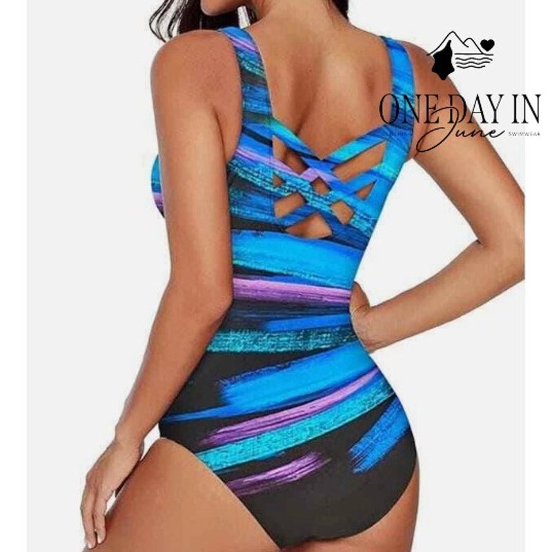 Aleumdr Cross Back One Piece Swimsuit Size L