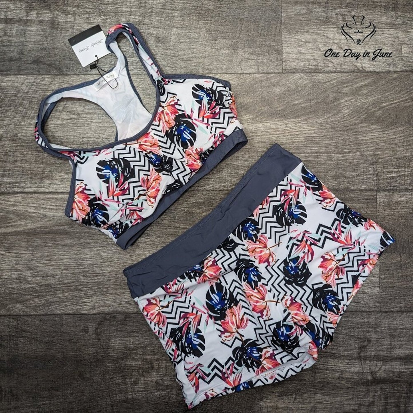 Wenly Zeng Crop Top Boyshort Bikini Swimsuit Size S