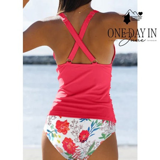 Beachsissi Floral Tankini Swimsuit Size M