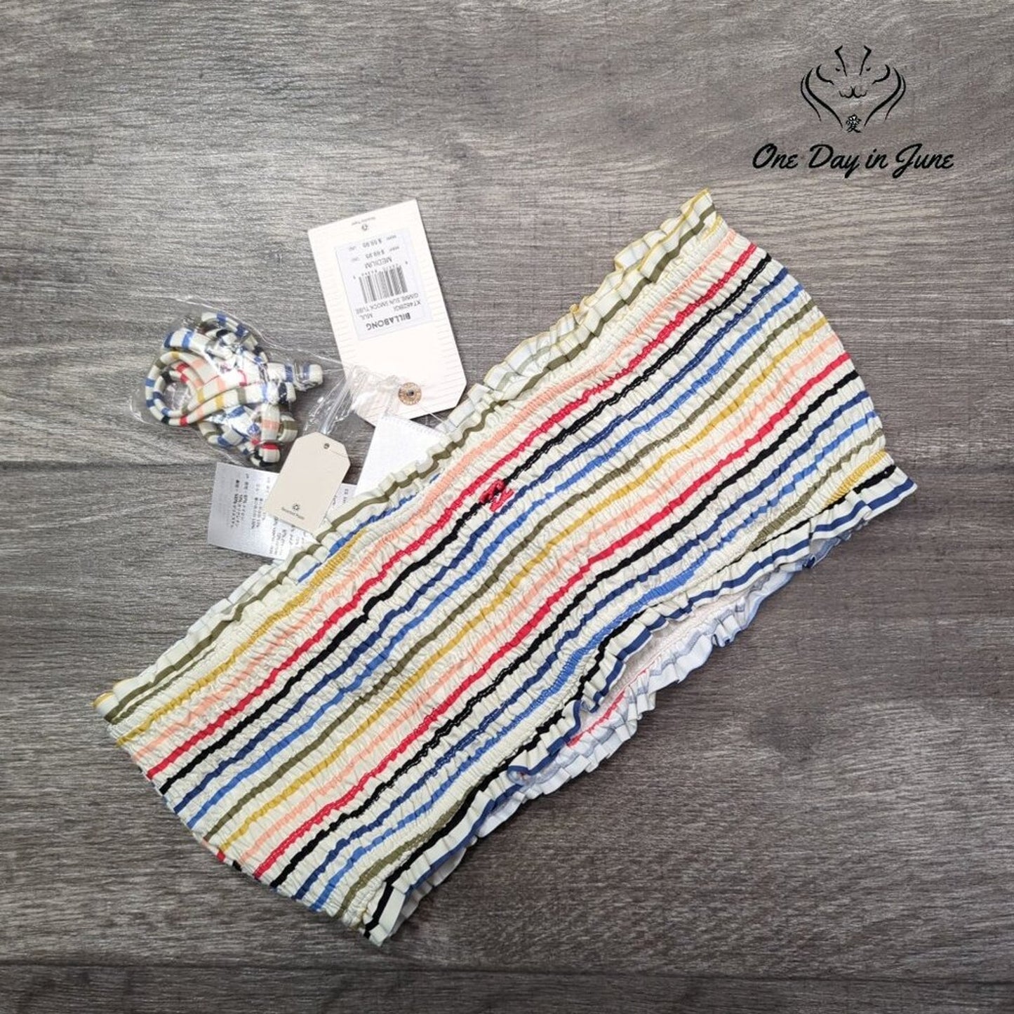 Billabong Gimme Sun Smock Tube Bikini Top Size M