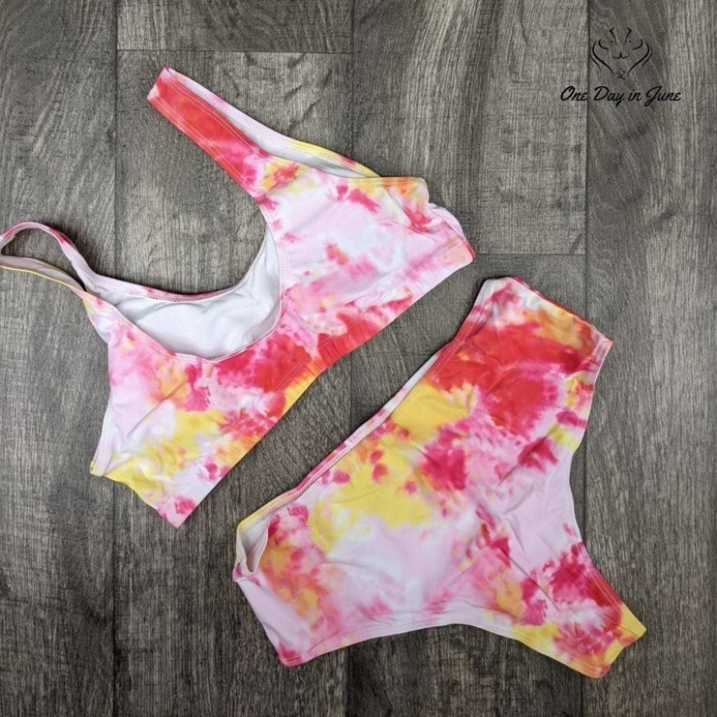 Adisputent High Waist Tie Dye Bikini Swimsuit Size L