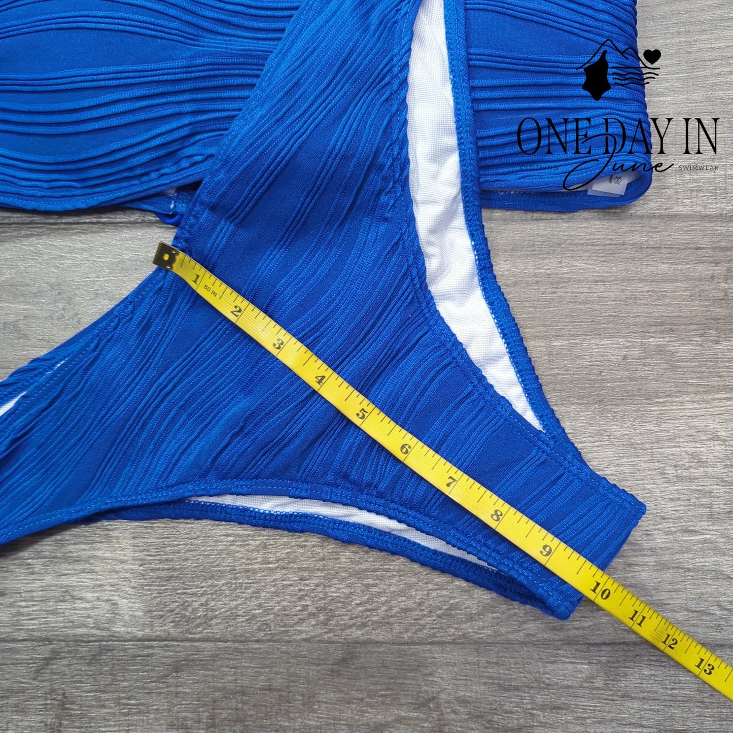 Zaful Textured Bandeau Bikini Swimsuit Size M