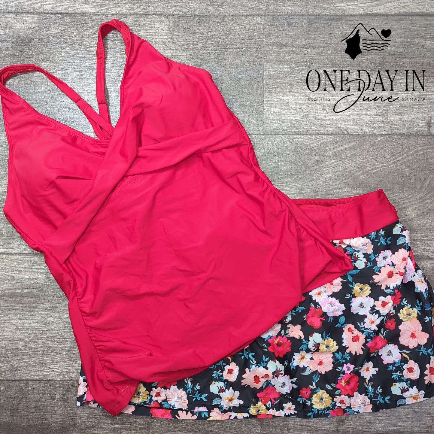 Talisea Floral Skirted Tankini Swimsuit Size XL