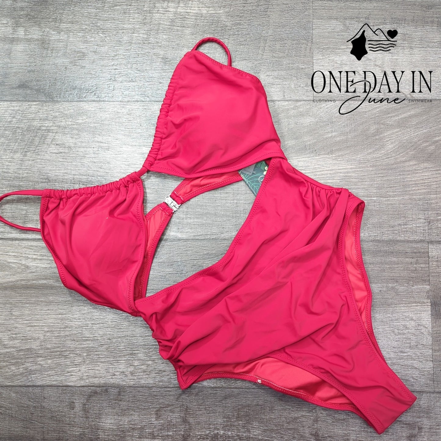 Blooming Jelly Cut Out One Piece Swimsuit Size M
