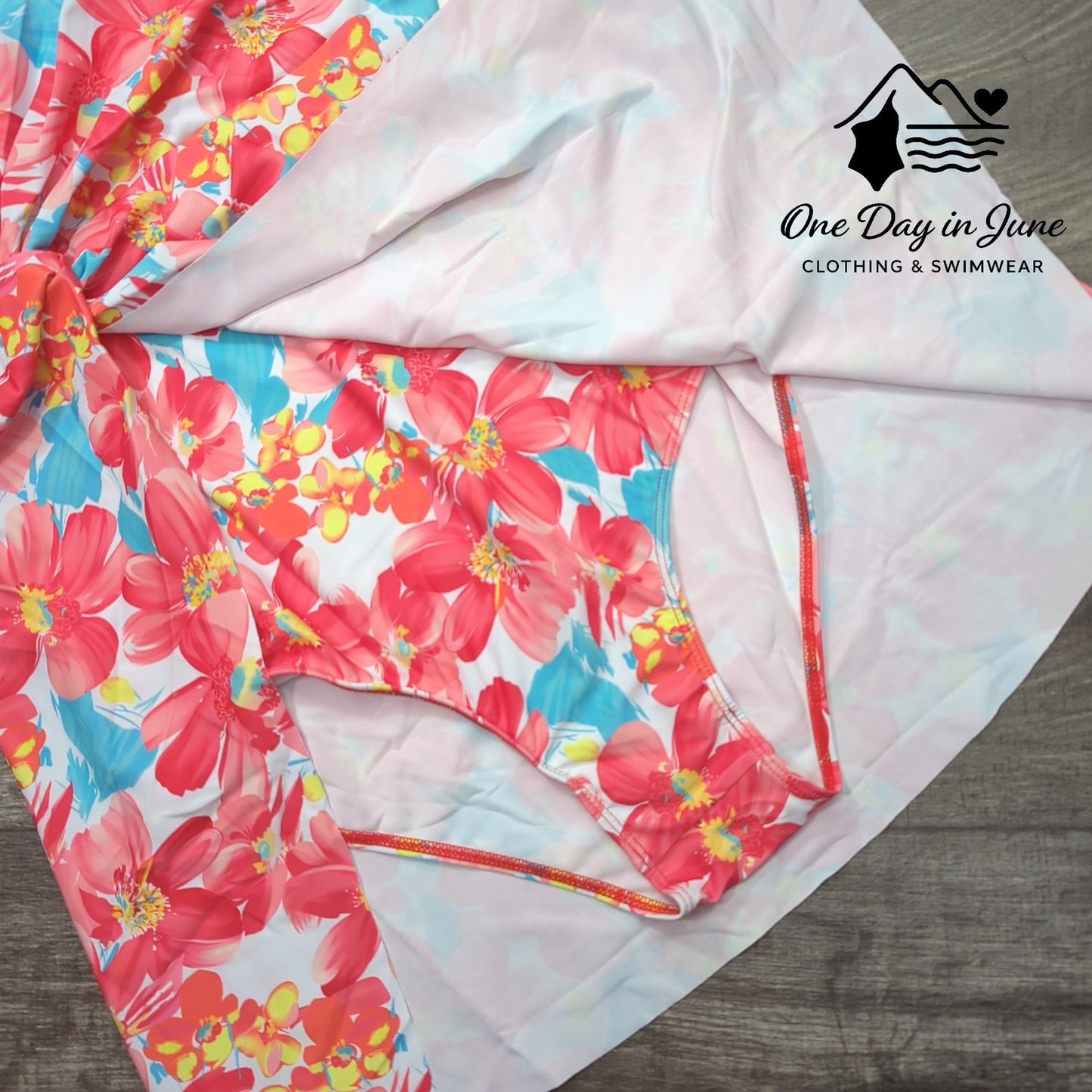 Grace Karin Floral One Piece Swimdress Swimsuit Size L